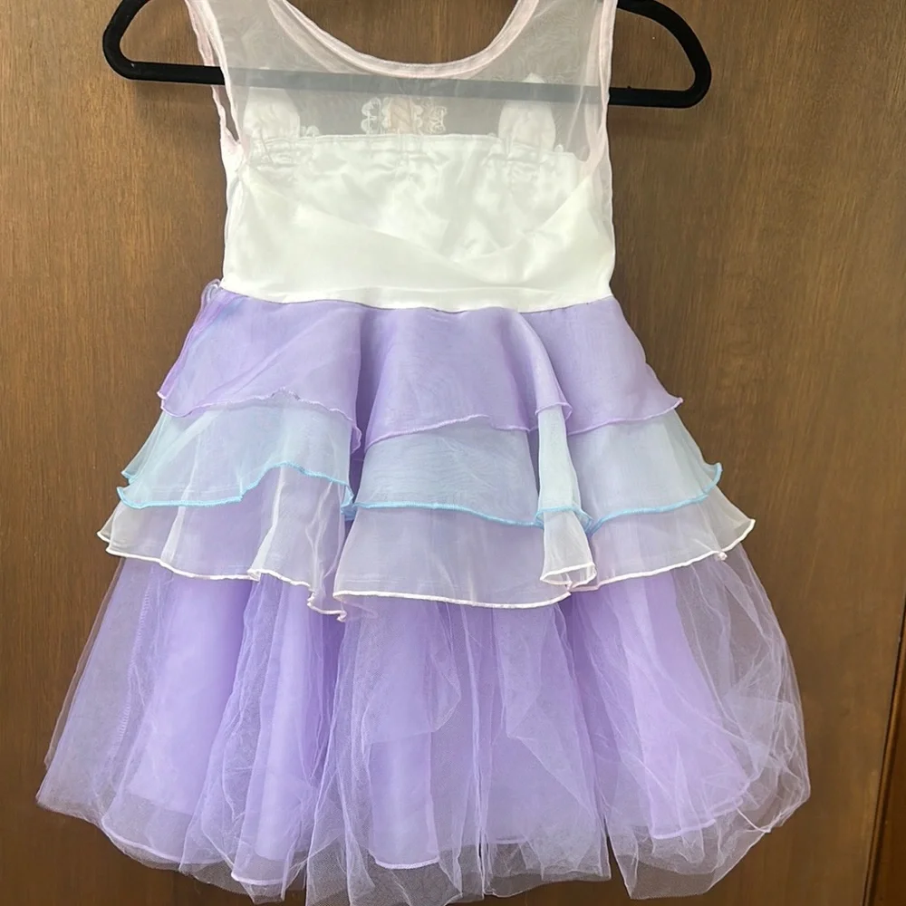 Mia Belle Girls Purple and White Unicorn Kids Dress/Dress up/Birthday/Size 6